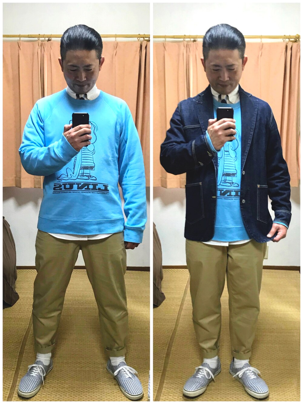 「片手スマホ自撮り研究会🤳✨、我が道をゆく隊、お仕事コーデ、きれいめカジュアル、スヌーピー、キモおやじコーデ🐷💦、好きな服を好きなように着る🐷💕、双極性障害、メルカリ大量出品中‼️、メルカリ出品コーデ🐷✨、メルカリ★期間限定SALE★本日最終日‼️」|「OLIVER PEOPLESの🔸オリバーピープルズ グレゴリーペック(ブラウン)(メガネ、ブラウン系)」を使った、おたっし🐷さん(メンズ・174cm)の冬コーディネートの2枚目の写真