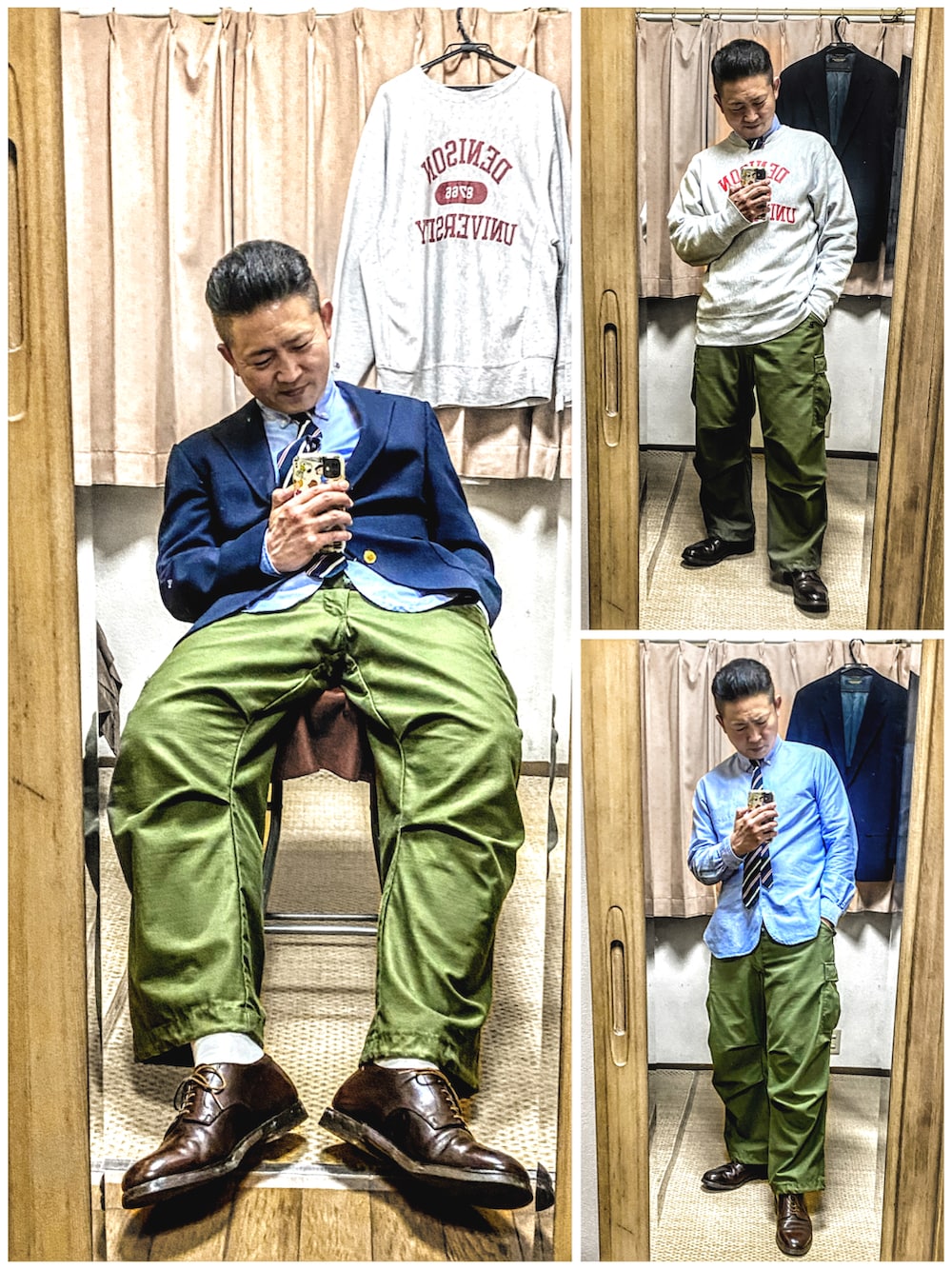 ブルー系のテーラードジャケット、ブルー系のシャツ/ブラウス、ブルー系のネクタイを着用したメンズの春コーディネートの3枚目の写真