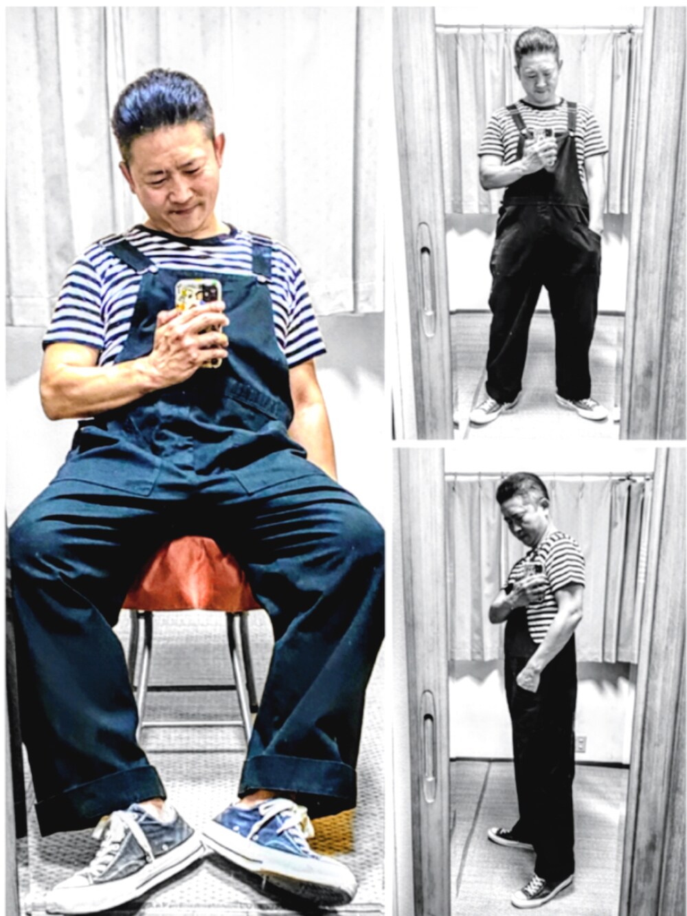 ブルー系のシャツ/ブラウス、ブルー系のデニムパンツ、ブラウン系のドレスシューズを着用したメンズの夏コーディネートの4枚目の写真