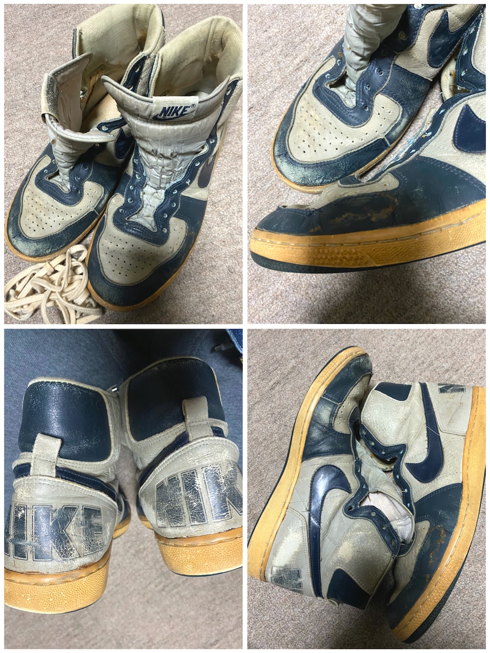 パープル系のシューズ小物/雑貨、ブルー系のつなぎ/オールインワン、グレー系のパーカーを着用したメンズの春コーディネートの3枚目の写真