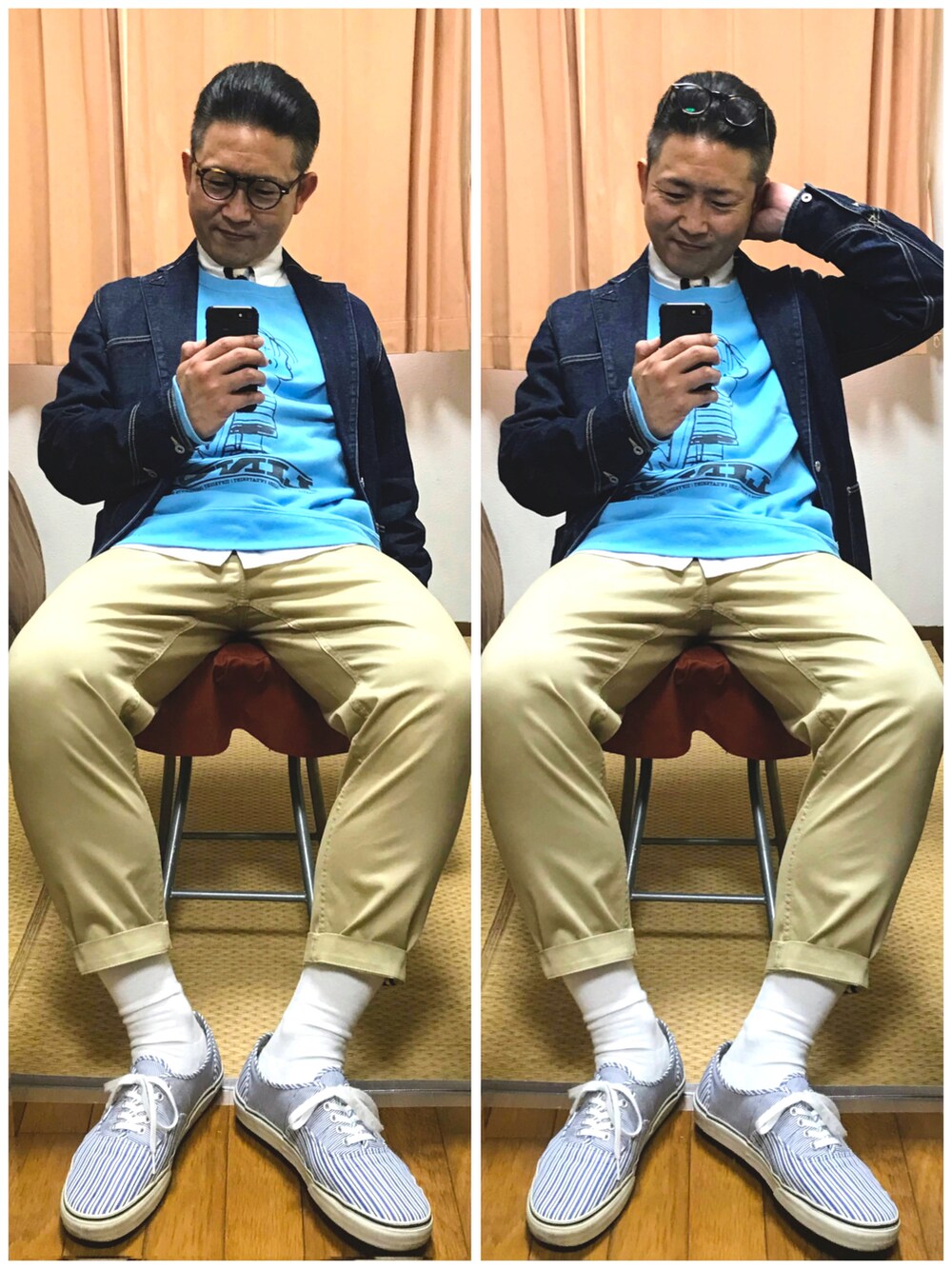 「片手スマホ自撮り研究会🤳✨、我が道をゆく隊、お仕事コーデ、きれいめカジュアル、スヌーピー、キモおやじコーデ🐷💦、好きな服を好きなように着る🐷💕、双極性障害、メルカリ大量出品中‼️、メルカリ出品コーデ🐷✨、メルカリ★期間限定SALE★本日最終日‼️」|「OLIVER PEOPLESの🔸オリバーピープルズ グレゴリーペック(ブラウン)(メガネ、ブラウン系)」を使った、おたっし🐷さん(メンズ・174cm)の冬コーディネートの3枚目の写真