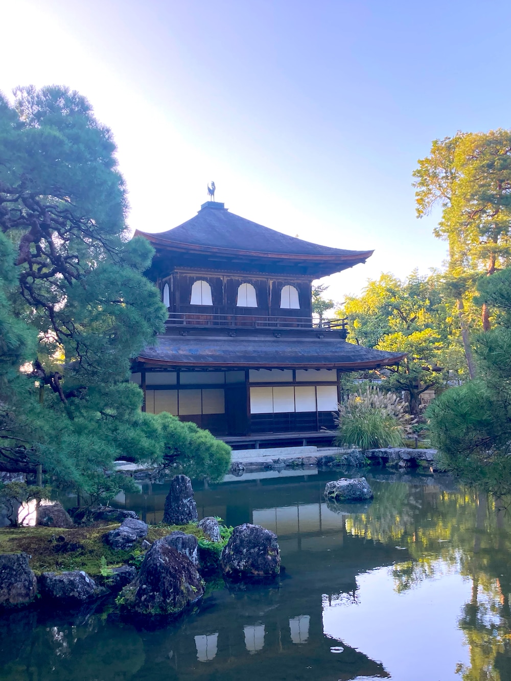 パープル系のスウェット、グリーン系のボディバッグ/ウエストポーチ、グレー系のデニムパンツを着用したメンズの秋コーディネートの3枚目の写真