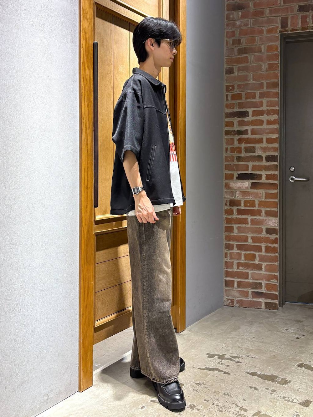 「高身長、高見え、女子ウケ、デニムパンツ、フレアパンツ」｜「RAGEBLUEのステンレスアソートチェーンネックレス（ネックレス、その他）」を使った、りょーやさん（メンズ・180cm）の夏コーディネートの3枚目の写真