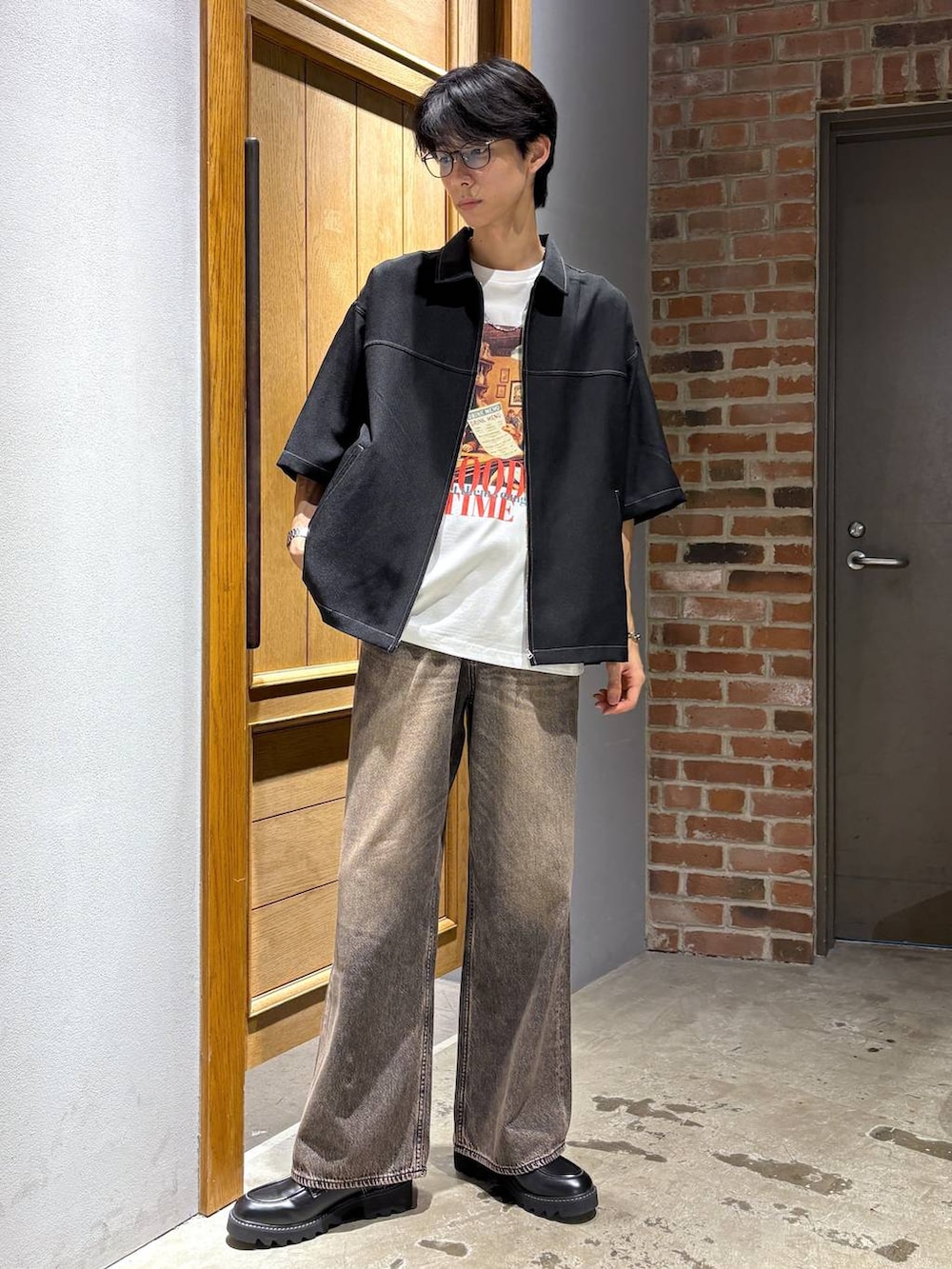「高身長、高見え、女子ウケ、デニムパンツ、フレアパンツ」｜「RAGEBLUEのステンレスアソートチェーンネックレス（ネックレス、その他）」を使った、りょーやさん（メンズ・180cm）の夏コーディネートの8枚目の写真