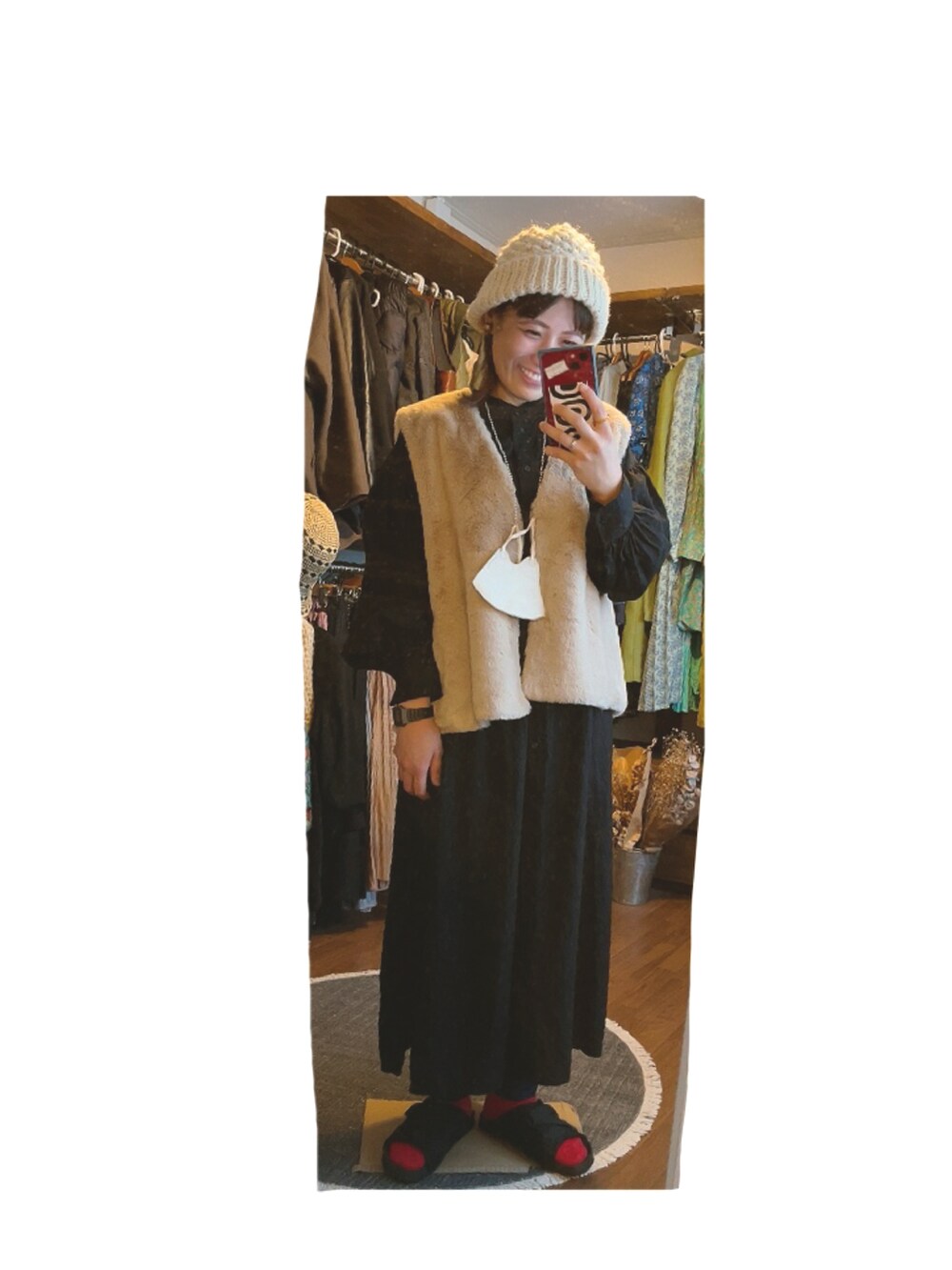 「秋ルック紹介するよ、秋🍁コーデ、プチプラコーデ、#低身長女子」｜「Right-onのアイテム（ワンピース/ドレス、ブラック系）」を使った、こがさん（レディース・152cm）の秋コーディネートの2枚目の写真