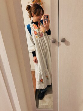 Freada/フリーダ ボタニカル柄クロスステッチワンピースを使った人気