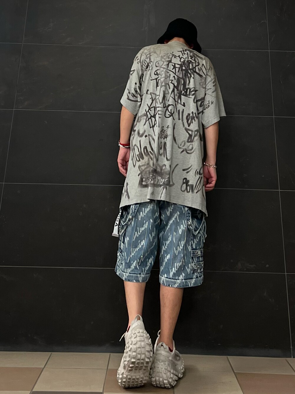 Tシャツに合う[バレンシアガ]ロゴ ハイカット レザースニーカー バレンシアガ トラックハイク メッシュ×レザー ハイカット