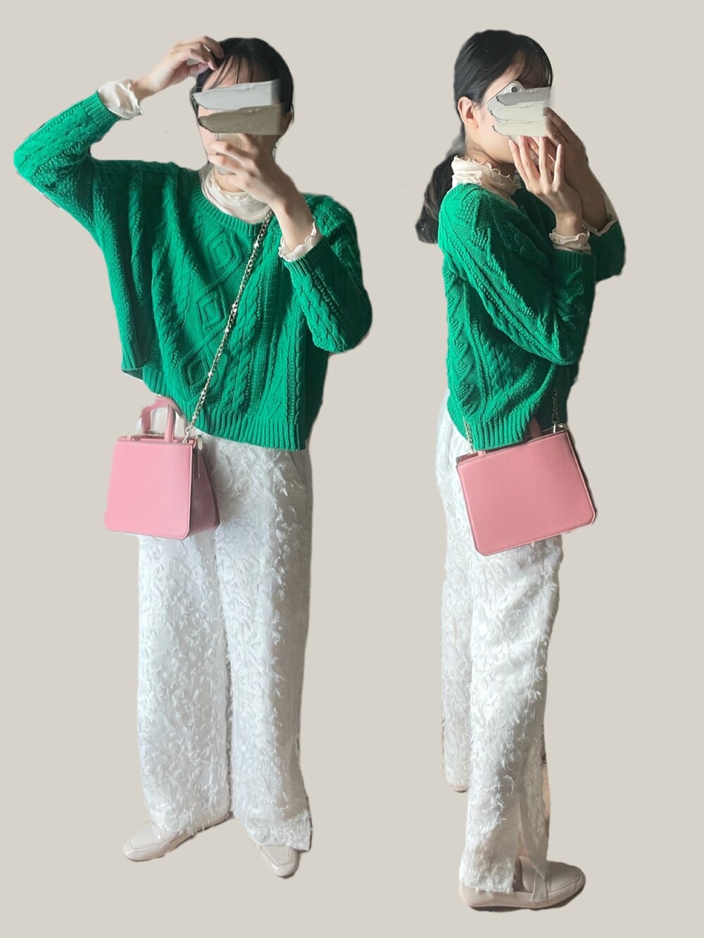 ホワイト系のその他パンツを着用したレディースの春コーディネートの2枚目の写真