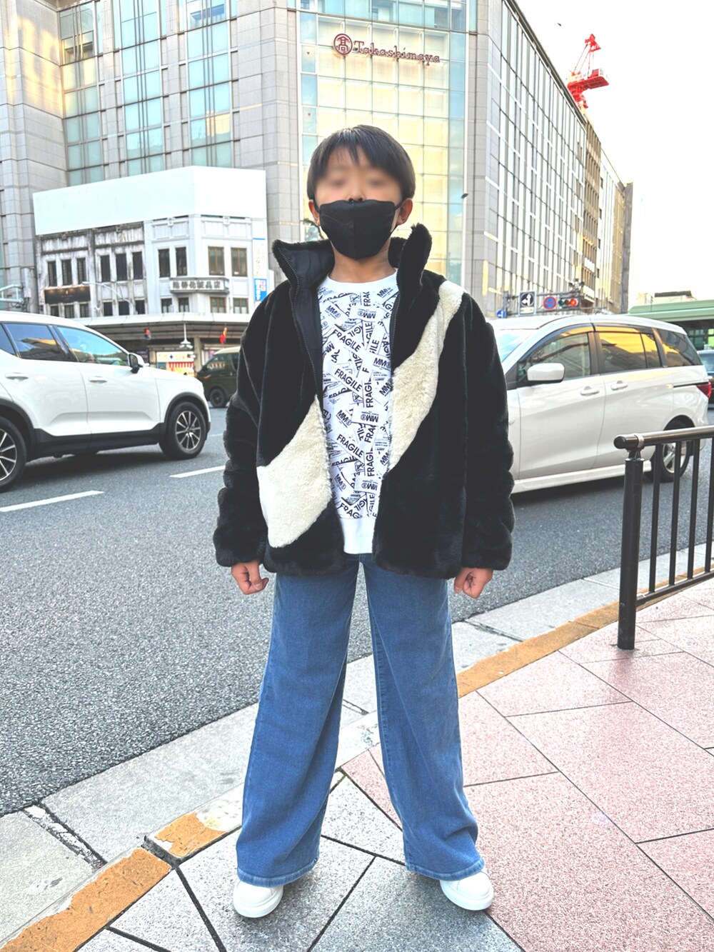 「Maison Margiela、DIESEL、Alexander McQueen、メゾンマルジェラキッズ、ディーゼルキッズ、お正月コーデ、男の子コーデ、10歳コーデ」｜「Maison Margielaのアイテム（スウェット、ホワイト系）」を使った、ksk814さん（キッズ・142cm）の冬コーディネートの2枚目の写真