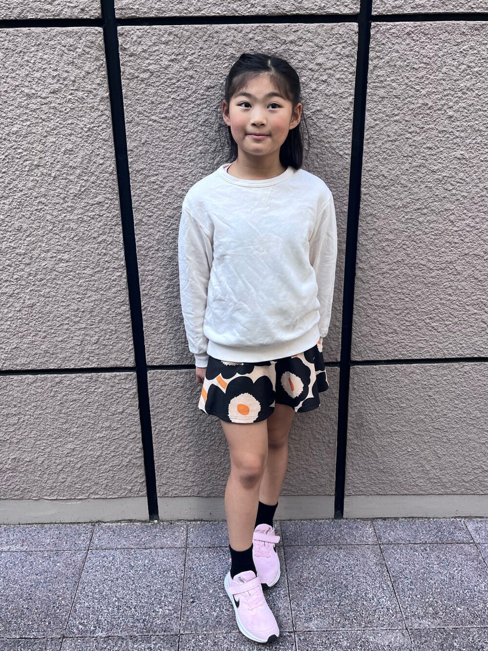 「テニス、marimekko、adidas、NIKE、自主練、ストローハット、スポーツ、スコート、小学生」｜「H&Mのアイテム（ハット、ベージュ系）」を使った、springbluespringさん（キッズ・136cm）の春コーディネートの2枚目の写真