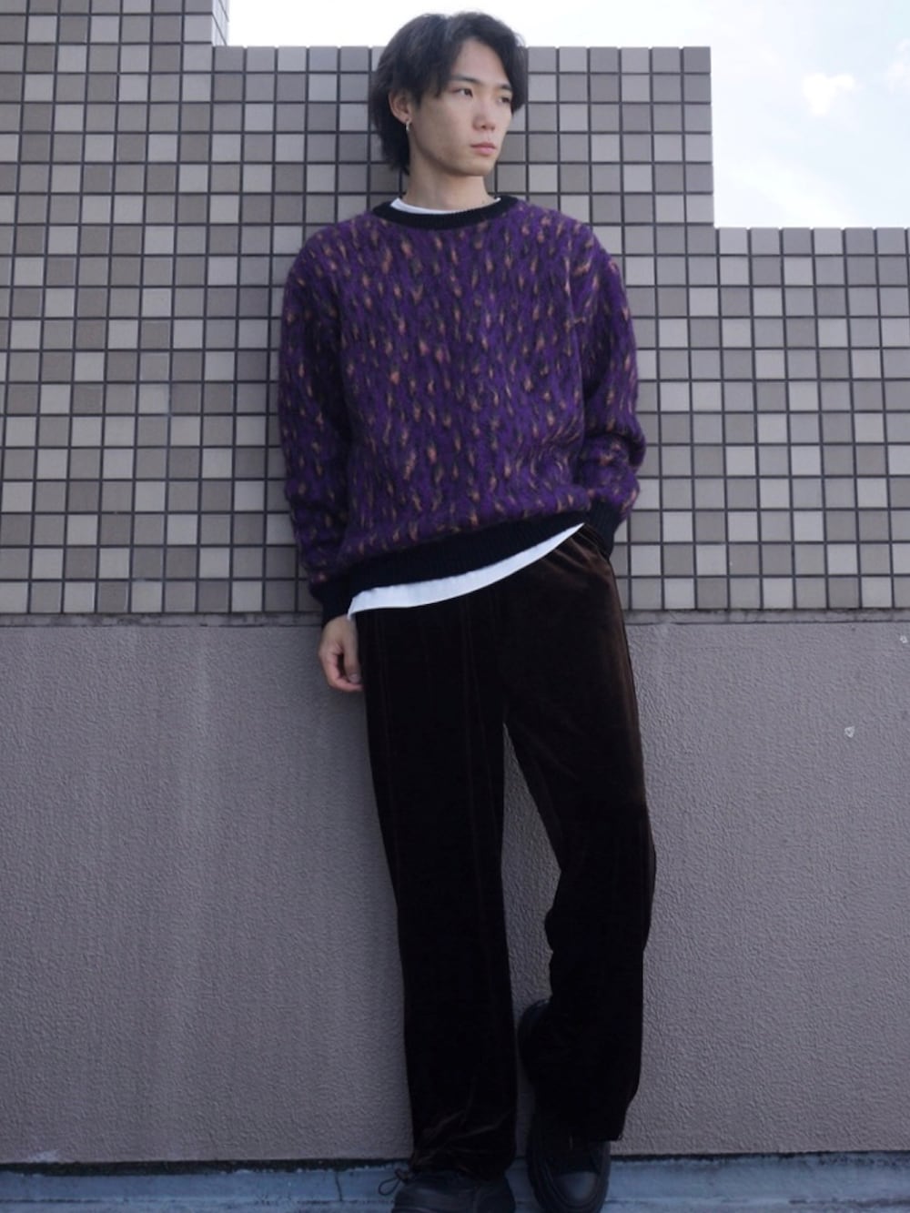 べ*る様 WACKOMARIA パープル ニットポロシャツ WACKO MARIA / KNIT POLO SHIRT / kaddish