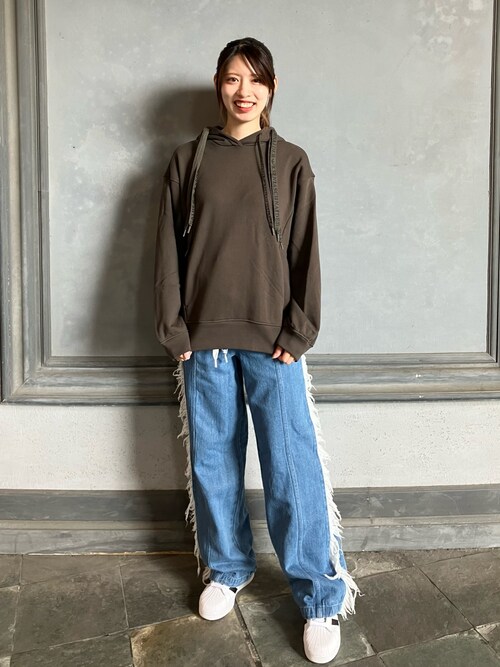 adidas Originals × KSENIASCHNAIDER デニム フレイドジーンズ