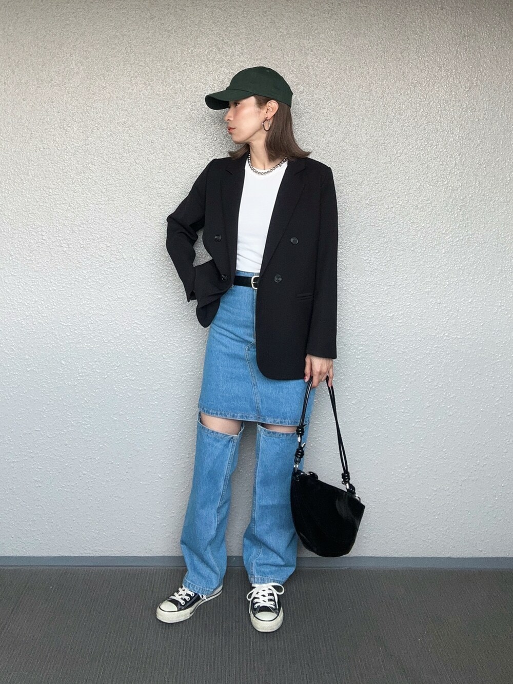 MAISON SPECIAL ももスリットデニム ブラック メゾンスペシャル♡ Momo