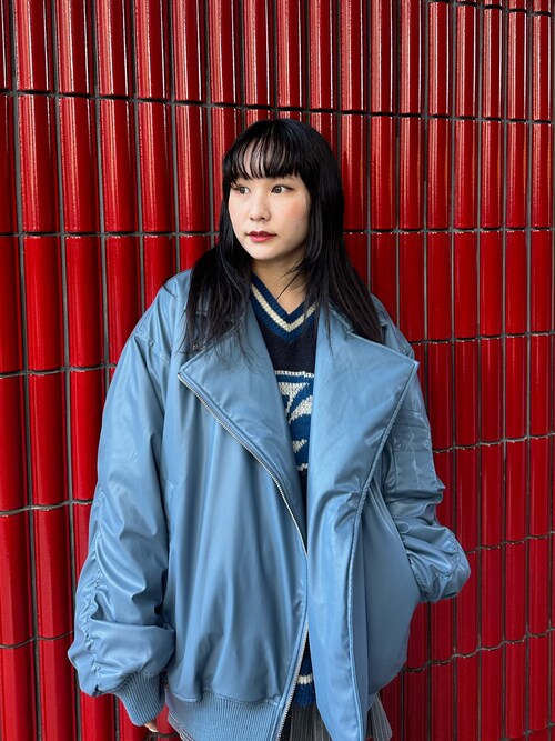 jouetie フェイクレザーライダースMA-1ジャケット jouetie】フェイク