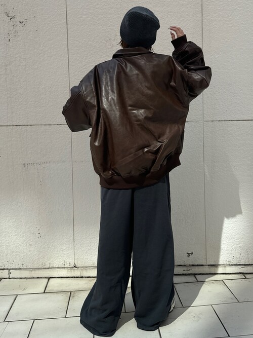 ungrid ブラウン レザー オーバーサイズジャケット 2WAYヴィンテージ