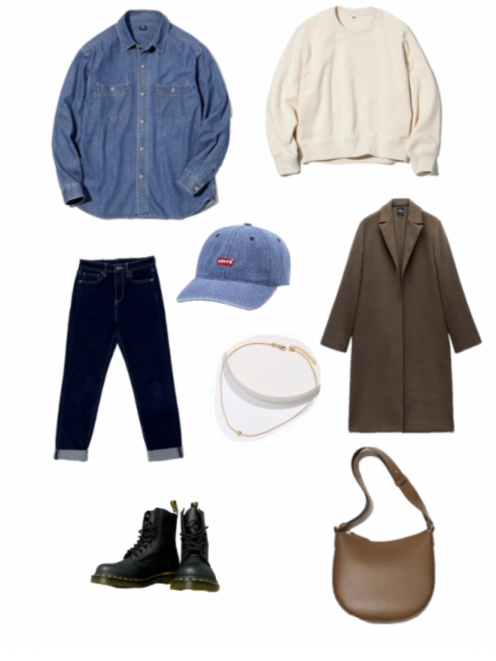 「UNIQLO、Dr.Martens、秋冬コーデ、冬天、老帽、ootd」｜「Levi'sの2023-10 $1490（キャップ、ブルー系）」を使った、c.s.y.さん（レディース・154cm）の冬コーディネートの3枚目の写真