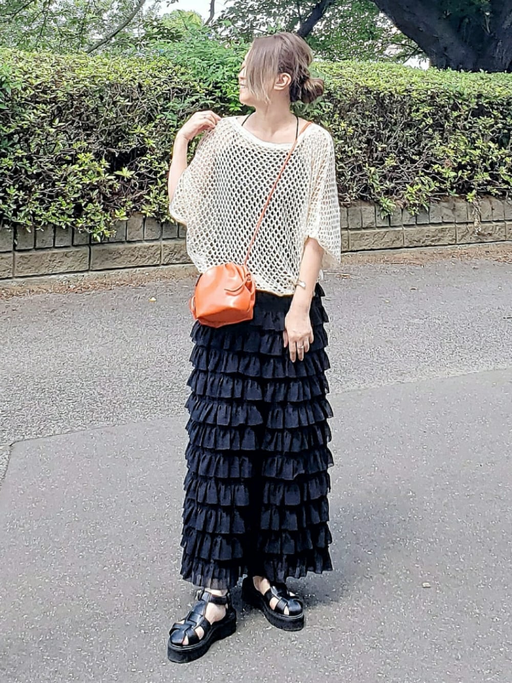 rurumu 2022ssフリルティアードロングスカート