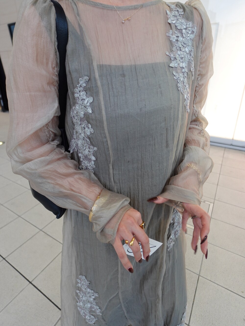 sheer motif lace OP & gather breast tank OP SETを使った人気