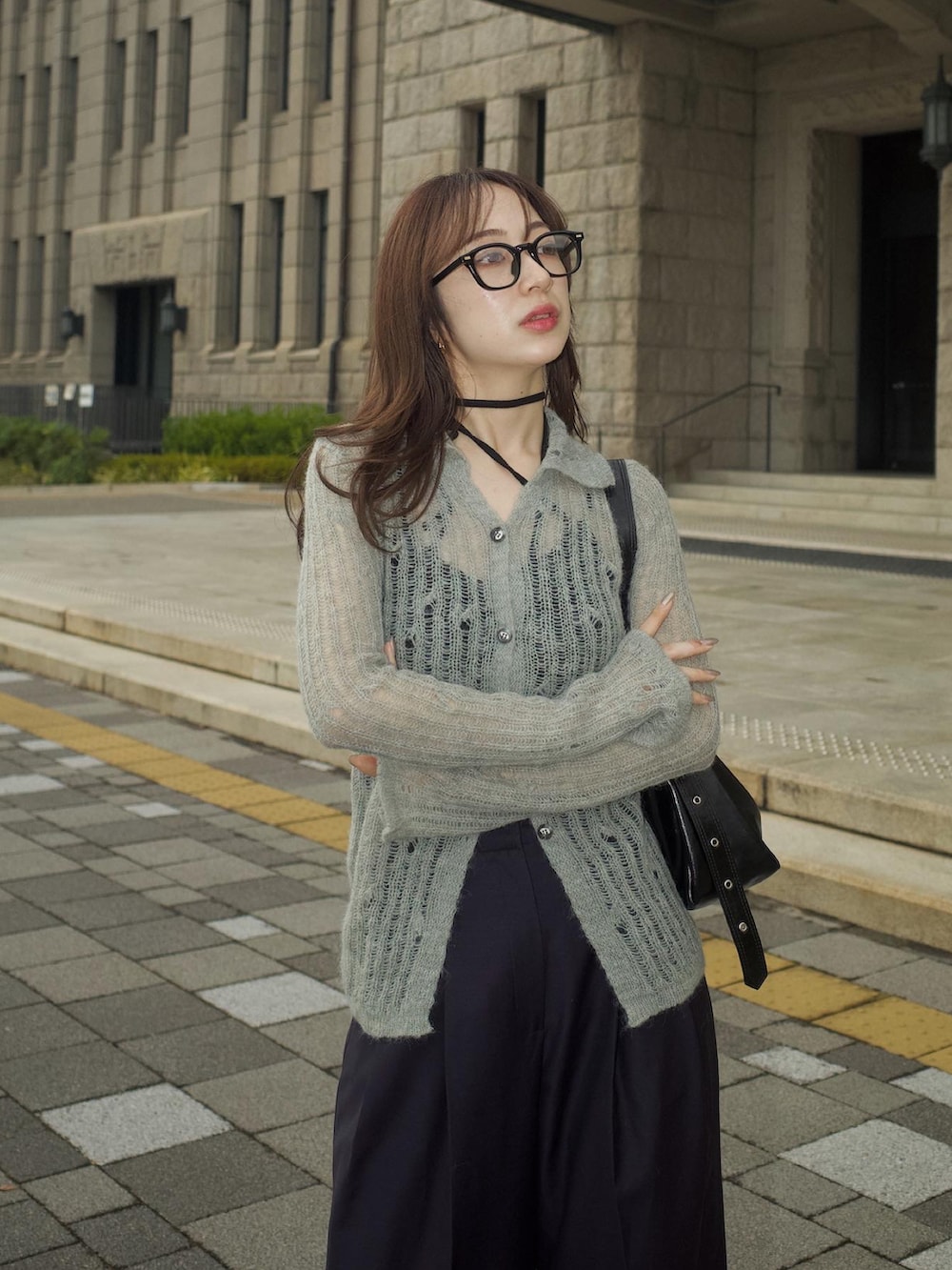 ohotoro ニットパンツ black Ruka｜OHOTOROのカーディガン⁄ボレロを