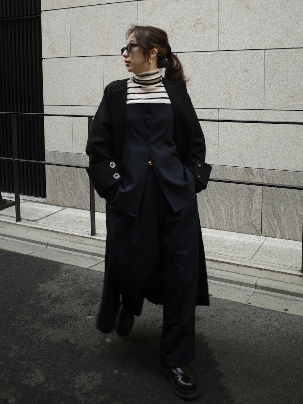 ノーカラーカフスコートを使った人気ファッションコーディネート - WEAR