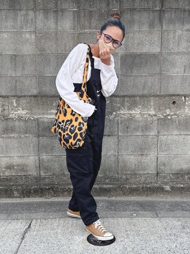 Nike 黒 オーバーオール NIKEのサロペット/オーバーオール（ブラック系）を使った人気