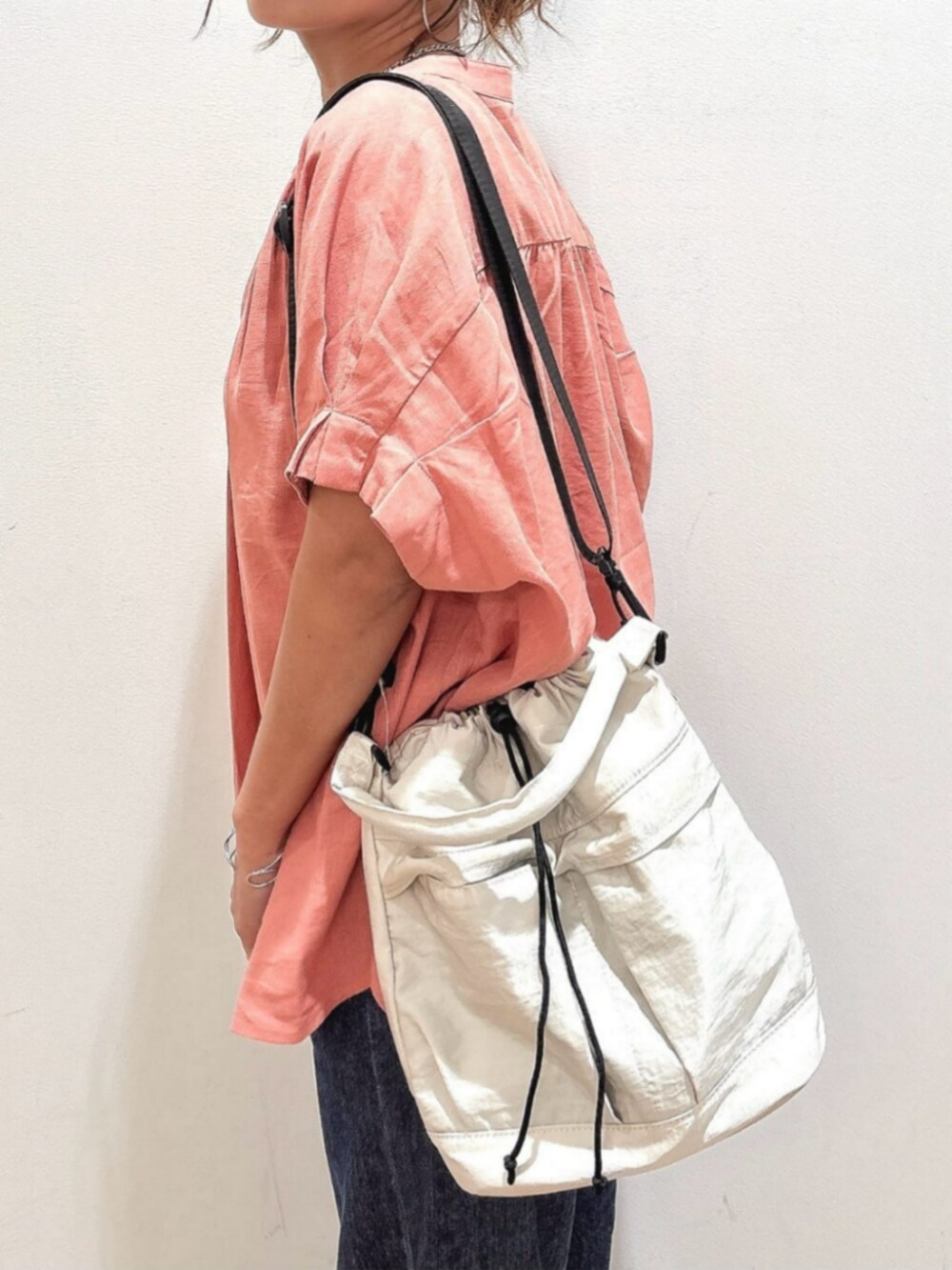 「SOMETHINGの【SOMETHING】サマーセミワイド（デニムパンツ、ブルー系）」を使った、Rightonさん（骨格ウェーブ・レディース・157cm）の夏コーディネートの8枚目の写真