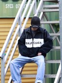 BALENCIAGA ブラック デニムジャケット Mr.SZK｜BALENCIAGAのデニムジャケットを使ったコーディネート