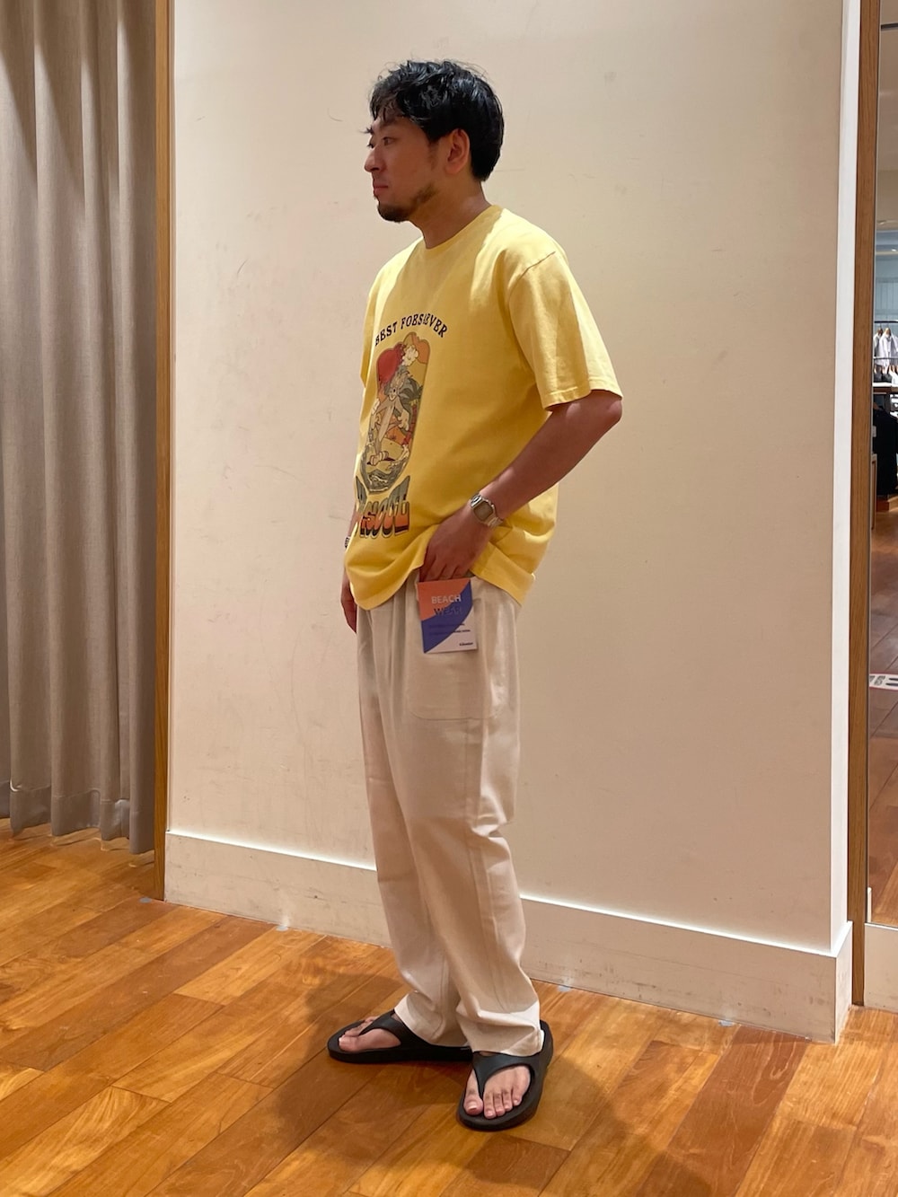 「夏ルックで気分アップ、夏コーデ、40代ファッション、夏ファッション、今日のコーデ、爽やかコーデ、お洒落さんとつながりたい、低身長コーデ、大人カジュアル、いいね、save、フォローお願いします🤑、ストリートコーデ、ootd、ストリート、シルバーアクセサリー」｜「JUNKSOULの【JUNKSOUL/ジャンクソウル】TOM&JERRY BEST FOES 4EVER プリントT（Tシャツ/カットソー、イエロー系）」を使った、shouen392さん（メンズ・166cm）の夏コーディネートの2枚目の写真