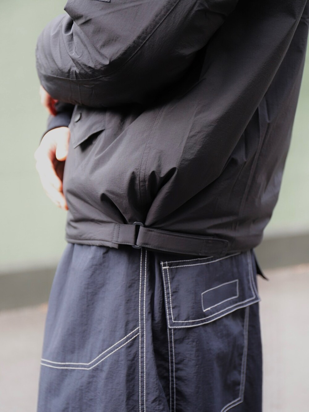 「フライトジャケット、WILDTHINGS、プリマロフト、LANTIKI、乱痴気、PG、one fifth」｜「WILD THINGSの【WILD THINGS】 PrimaLoft flight jacket - 乱痴気別注（MA-1、ブラック系）」を使った、乱痴気さん（メンズ・175cm）の冬コーディネートの4枚目の写真