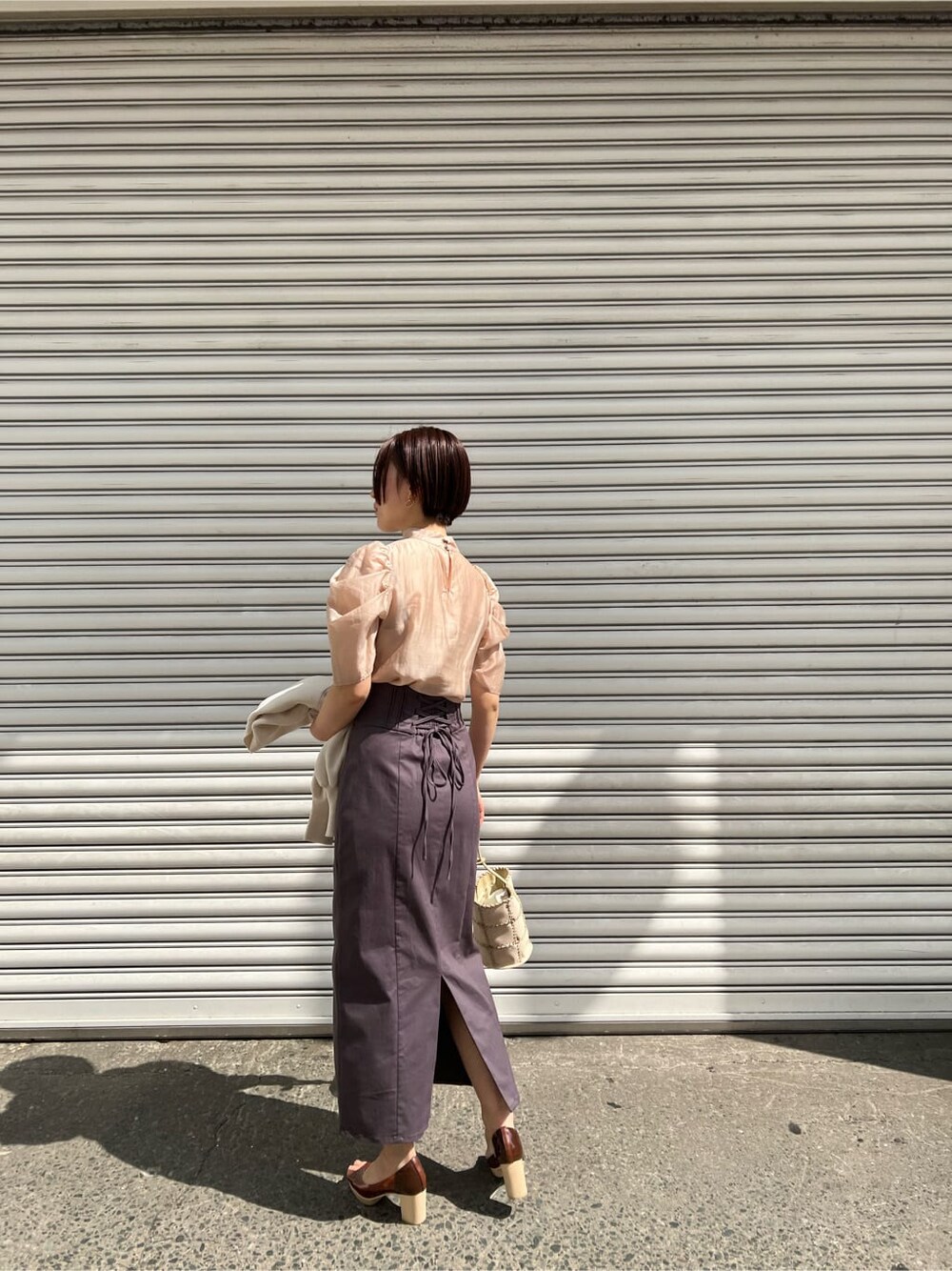 「選抜」｜「LAGUNAMOONのシアータックスリーブブラウス（シャツ/ブラウス、ベージュ系）」を使った、RUNA ONISHIさん（レディース・163cm）の春コーディネートの7枚目の写真