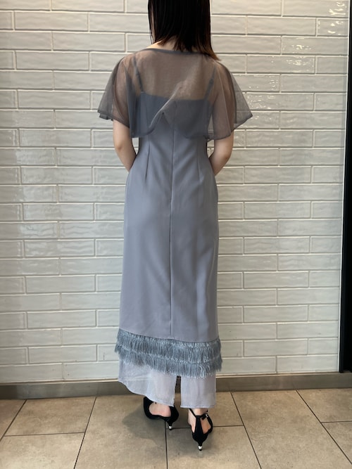 TULLE SLEEVE TIGHT DRESS AMERI TULLE SLEEVE TIGHT DRESS TULLE