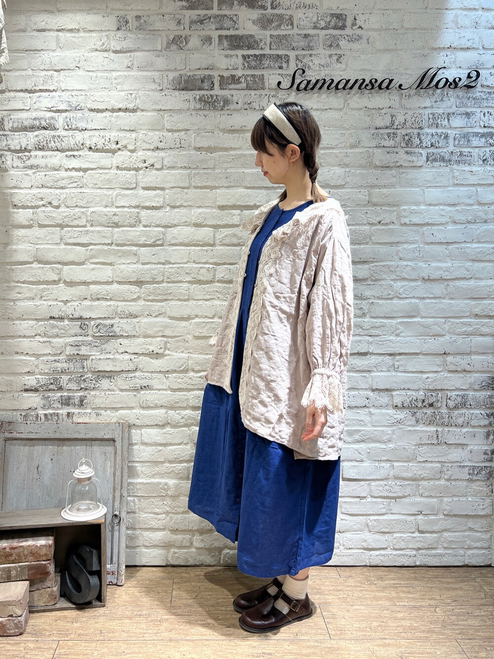 「サマンサ モスモス(Samansa Mos2)、Samansa Mos2、SM2、カジュアルコーデ、ゆったりコーデ、秋服準備はじめました、秋、ラフ」｜「Samansa Mos2のアイテム（ヘアアクセサリー、ベージュ系）」を使った、りんごさん（レディース・167cm）の秋コーディネートの2枚目の写真