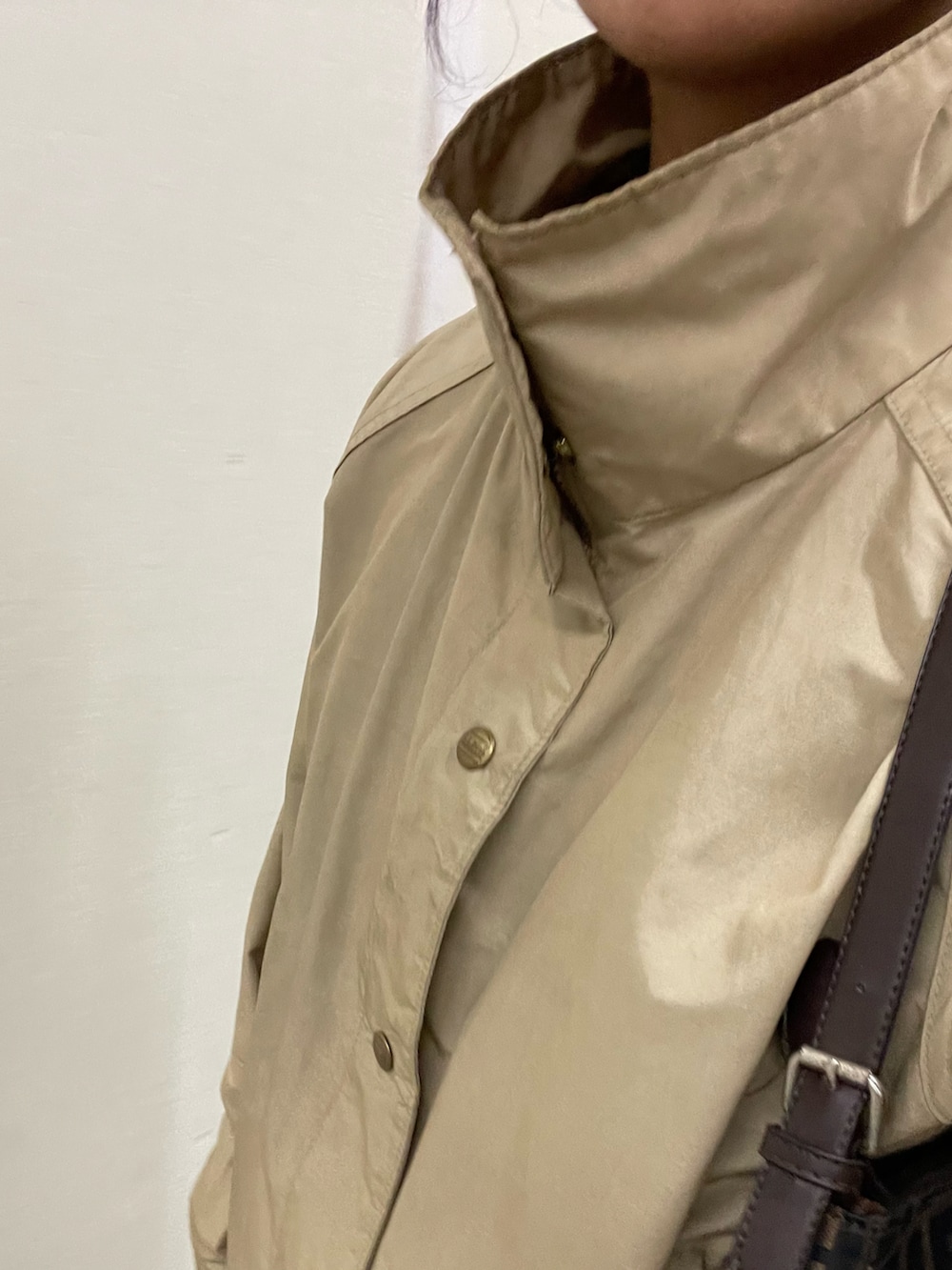 「LLbean、古着、古着コーデ」｜「L.L.Beanのアイテム（ナイロンジャケット、ベージュ系）」を使った、sawaさん（レディース・160cm）の秋コーディネートの3枚目の写真
