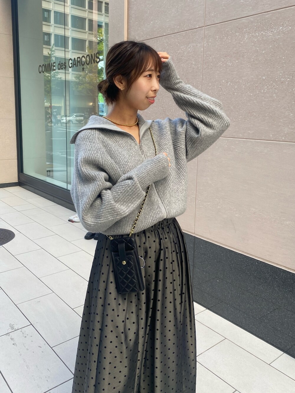 DouDou（ドゥドゥ）の「ドットフロッキーフレアスカート（スカート  