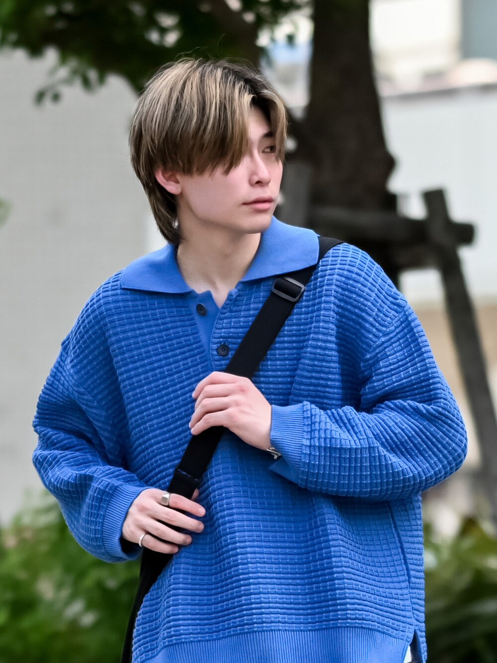 UNISEX》Airy Mesh Knit Prime-Over Polo Shirt/エアリーメッシュ 