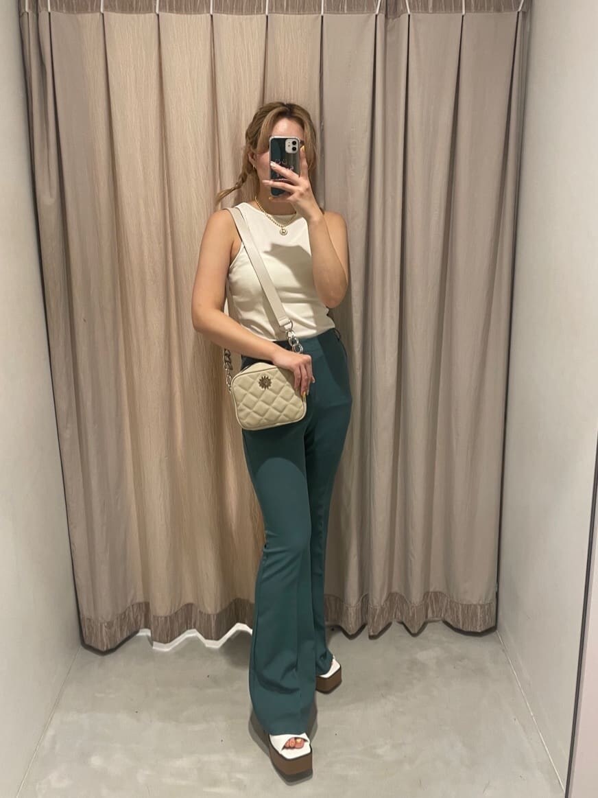 「選抜１、162cm、MARK STYLER、EVRIS、夏コーデ」｜「EVRISのSUNNY BALLCHAIN ネックレス（ネックレス、ゴールド系）」を使った、YUUKA さん（レディース・162cm）の夏コーディネートの2枚目の写真