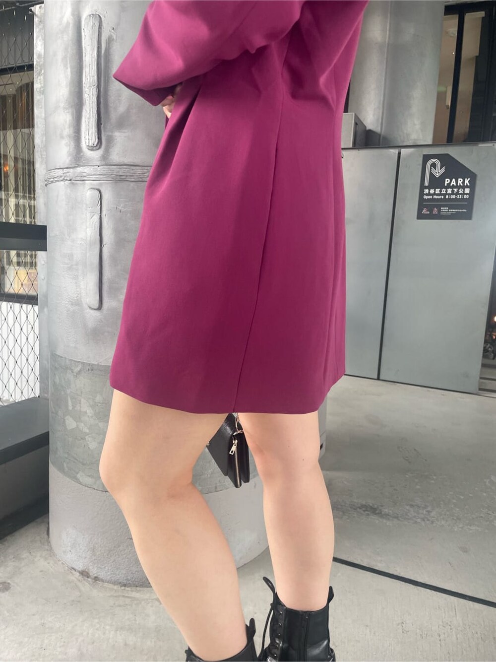 「MARK STYLER、選抜１、162cm、ロングジャケット、EVRIS、秋コーデ」｜「EVRISのアンサンブルシャツニットトップス（ニット/セーター、ブラック系）」を使った、YUUKA さん（レディース・162cm）の夏コーディネートの7枚目の写真