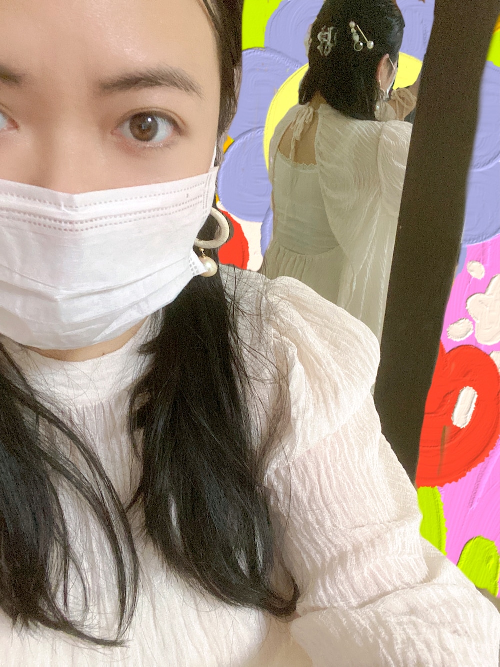 「one after another NICE CLAUPのアイテム（トップス、ベージュ系）」を使った、Amy Leeさん（レディース・158cm）の秋コーディネートの2枚目の写真