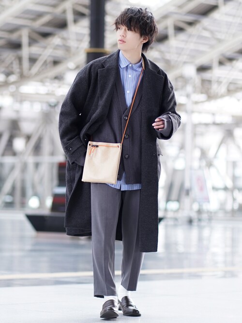 つぐ吉｜CASPER JOHNのチェスターコートを使ったコーディネート