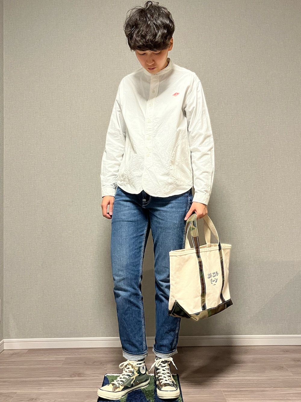 「私の推しブランド、Danton、patagonia、Patagoniaレトロx、パタゴニア、パタゴニアレトロX、レトロX、LEVI'S RED、コンバース、LL.Bean、ジーンズ、迷彩、トートバッグ」｜「patagoniaのパタゴニア PATAGONIA メンズ フリース ジャケット 23056＜Men's Classic Retro-X Jacket メンズ クラシック レトロX ジャケット＞（その他アウター、ベージュ系）」を使った、noriさん（メンズ・172cm）の冬コーディネートの2枚目の写真