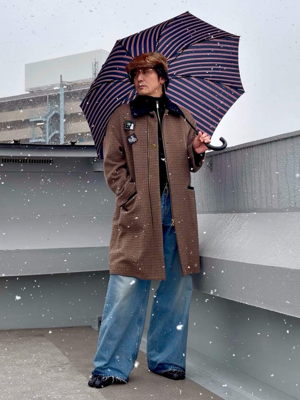 STUDIOUS別注 ZIP CHECK COATを使った人気ファッションコーディネート