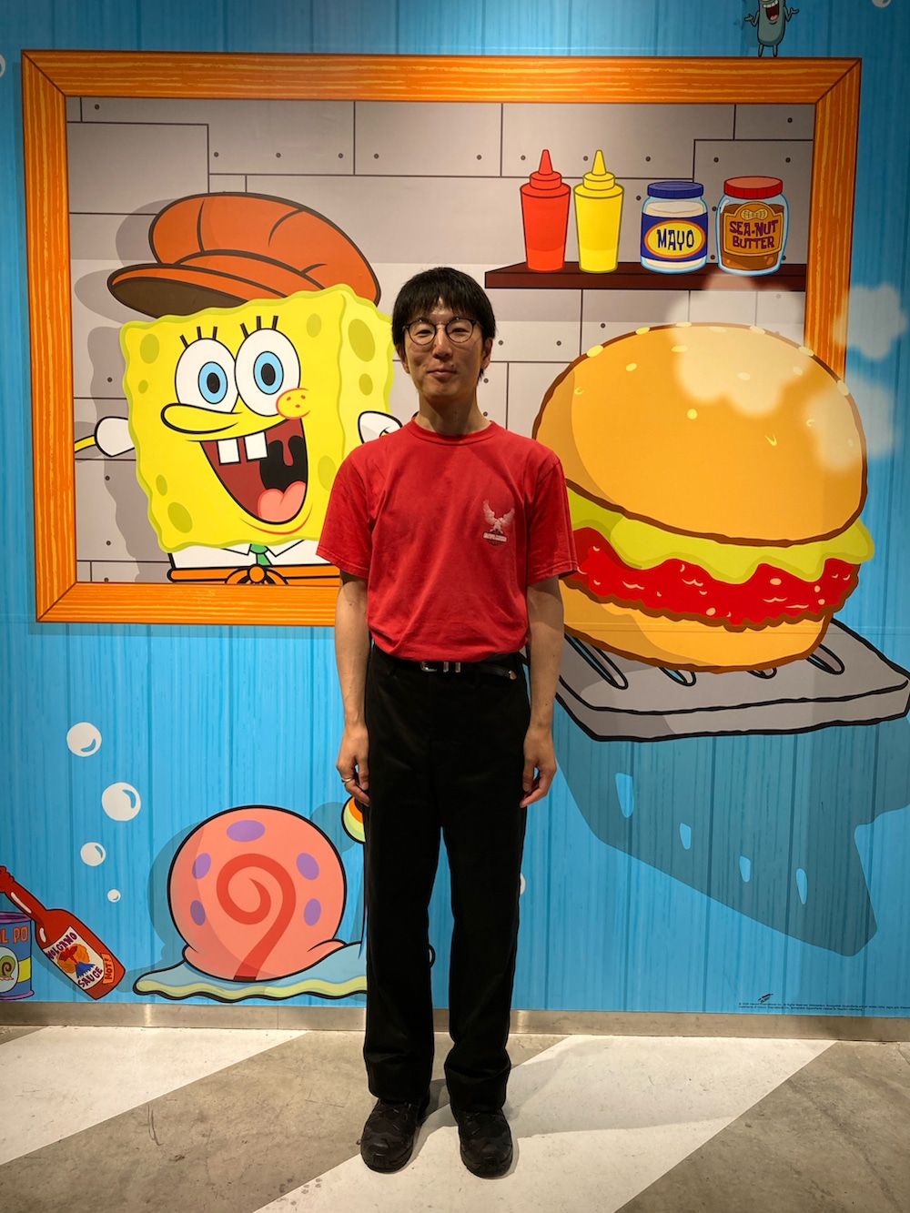 「グレイトフルデッド、ハーレーダビッドソン、スポンジボブ」｜「Grateful DeadのGRATEFUL DAVIDSON（Tシャツ/カットソー、レッド系）」を使った、Daisuke Aさん（メンズ・168cm）の夏コーディネートの3枚目の写真