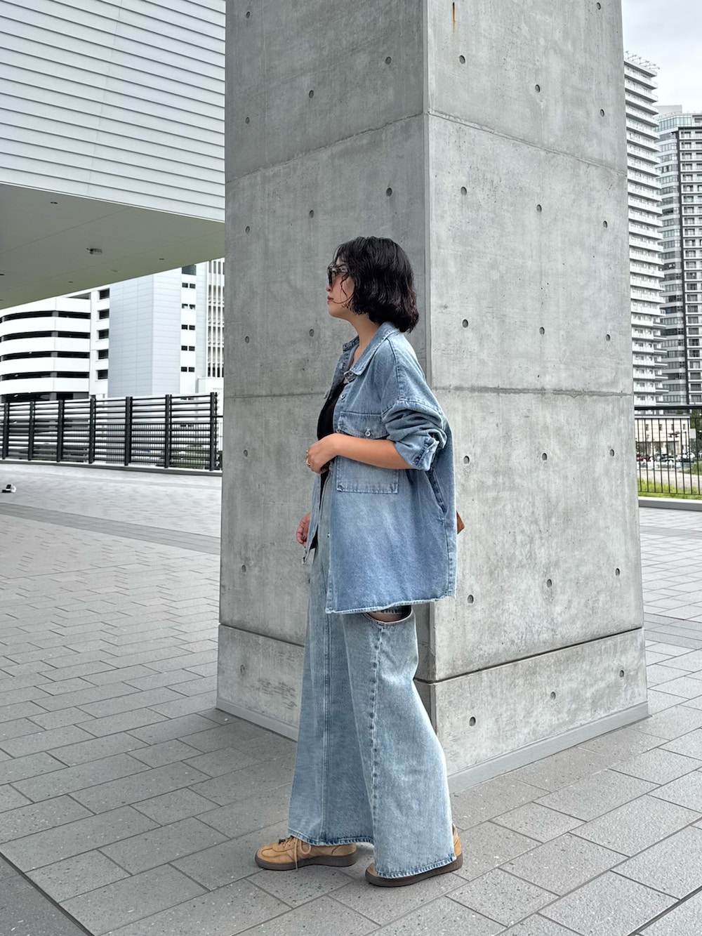 CLANE/クラネ】CIRCLE CUT LAYERED DENIM SKIRT/サークルカット