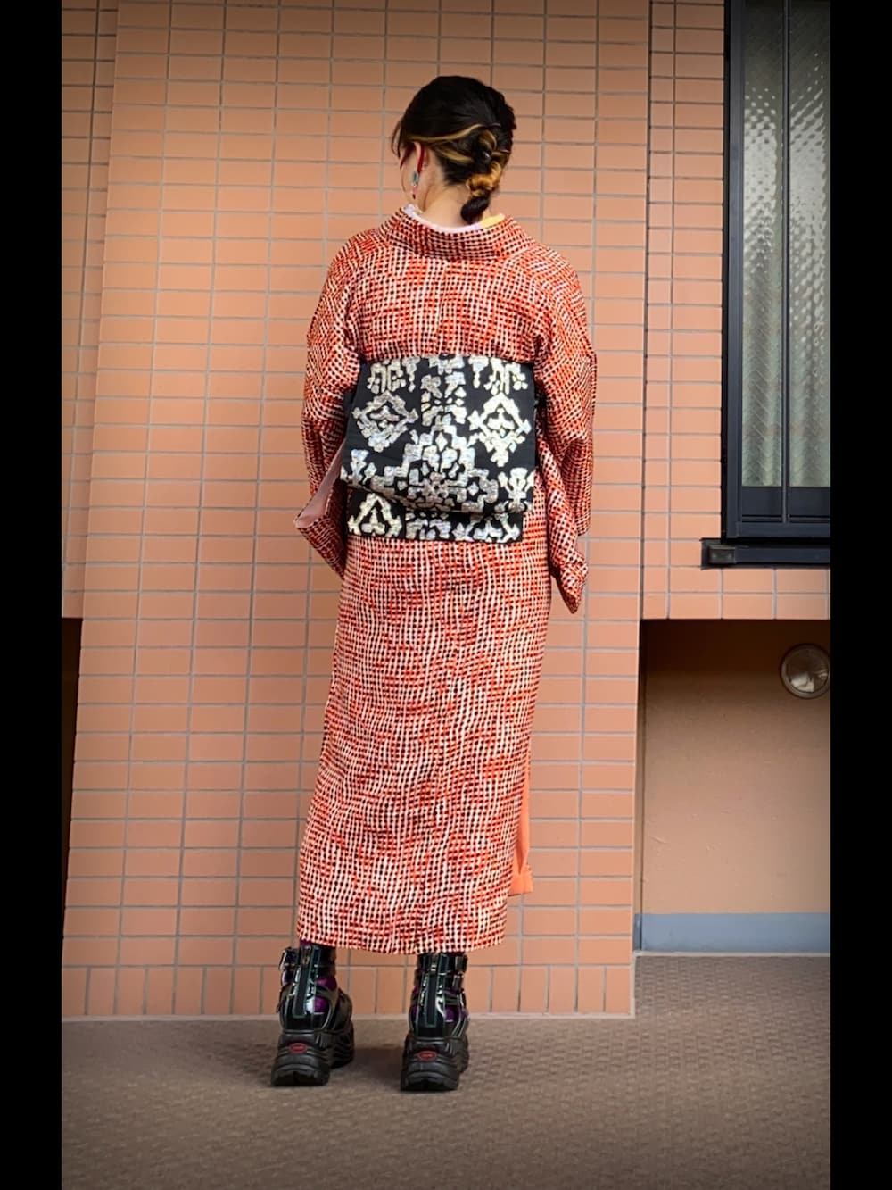 「着物、着物コーデ、着物×サンダル」｜「CHOKOのアイテム（和装小物、その他）」を使った、mrs.nicolmicalsさん（レディース・154cm）の春コーディネートの2枚目の写真