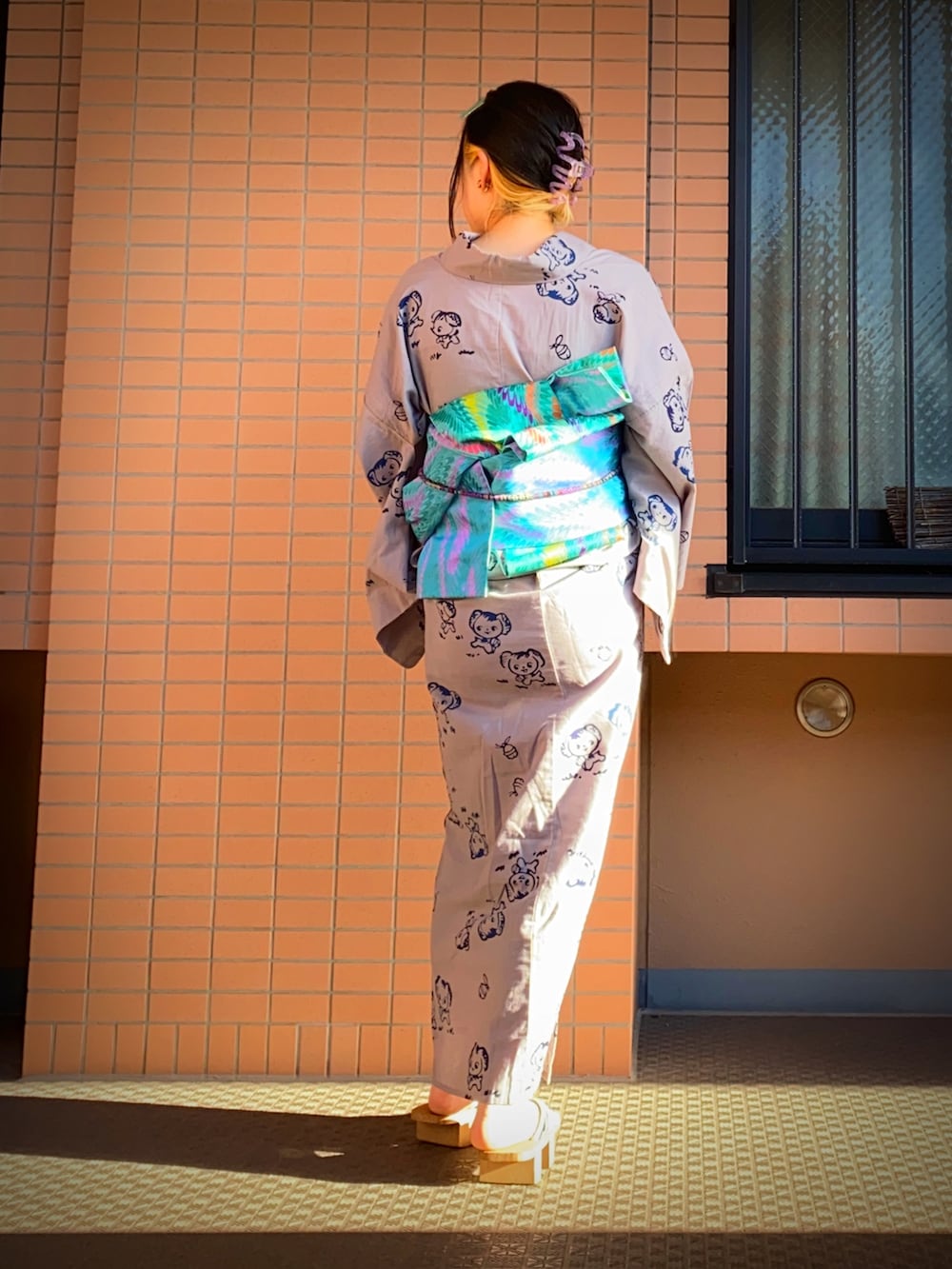 「浴衣、浴衣コーデ」｜「古着のリサイクルの浴衣（水着/着物・浴衣、その他）」を使った、mrs.nicolmicalsさん（レディース・154cm）の夏コーディネートの2枚目の写真