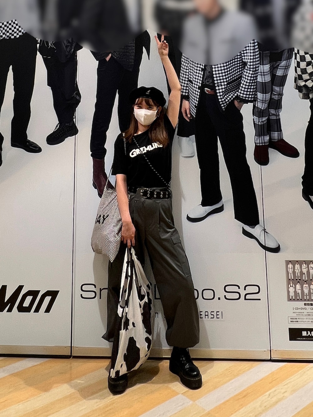 「ワークマン、ニッカポッカ、ブラックコーデ」｜「HAYのアイテム（トートバッグ、ブラック系）」を使った、アスカスさん（レディース・163cm）の秋コーディネートの2枚目の写真