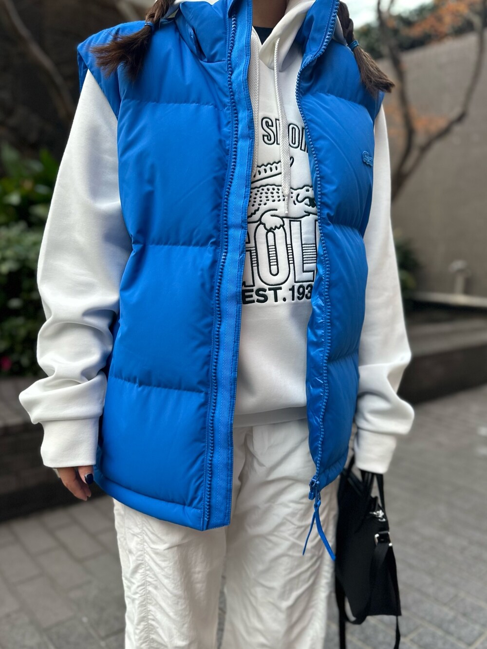 ラコステ　ダウンベスト　美品　秋服　おすすめ LACOSTE ダウンベスト ベスト ピケダウンベスト メンズ