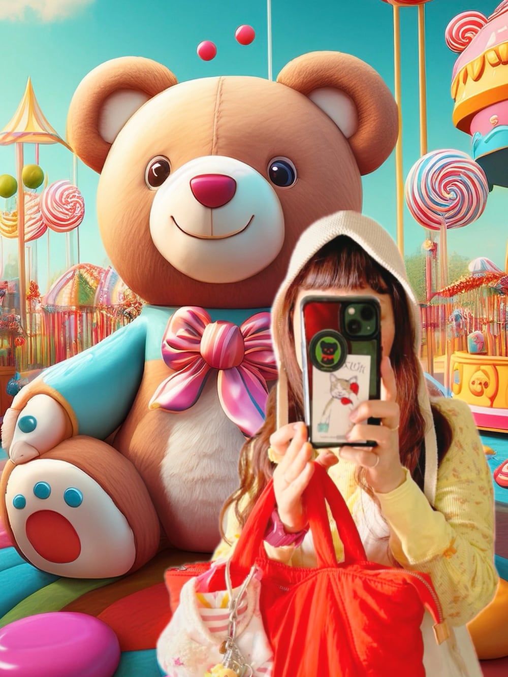 ホワイト系のその他パンツ、イエロー系のTシャツ/カットソー、グリーン系のスニーカーを着用したレディースの秋コーディネートの3枚目の写真