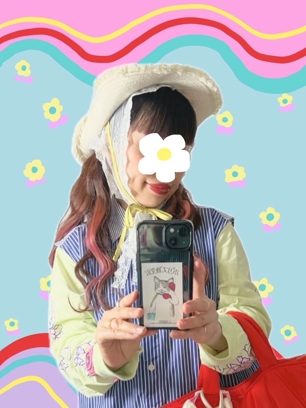 グリーン系のTシャツ/カットソー、グリーン系のスニーカー、ブルー系のワンピース/ドレスを着用したレディースの春コーディネートの4枚目の写真