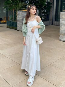 小*町様 あ*や様 ホワイト ホルターネック キャミソール ビーズ装飾 miyu Ӧ｜Chicoのワンピースを使った夏コーディネート - WEAR